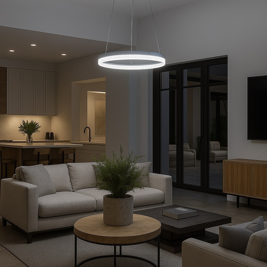 LED-hanglamp met kabelophanging GALA LED/25W/230V Ø 50 cm zilver