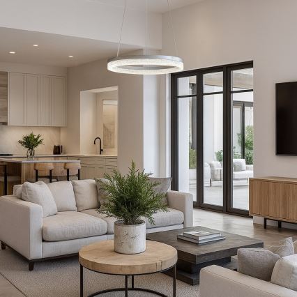 LED-hanglamp met kabelophanging GALA LED/25W/230V Ø 50 cm zilver