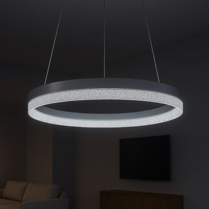 LED-hanglamp met kabelophanging GALA LED/25W/230V Ø 50 cm zilver