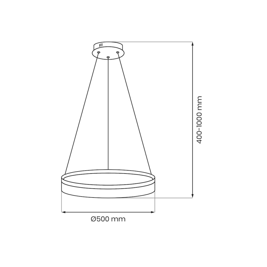 LED-hanglamp met kabelophanging GALA LED/25W/230V Ø 50 cm zilver