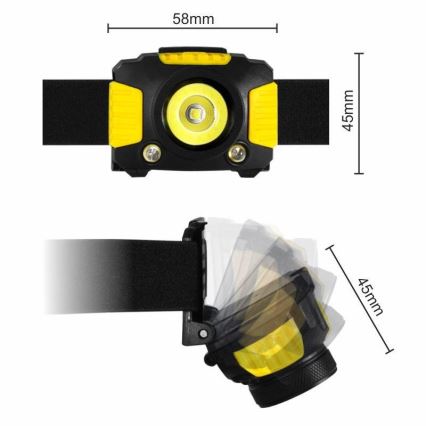 LED Hoofdlamp 2xLED/5W/3xAAA + LED/3W