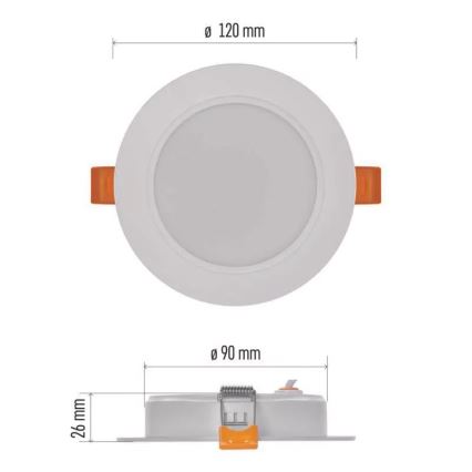 LED Inbouw Lamp LED/9W/230V diameter 12 cm wit