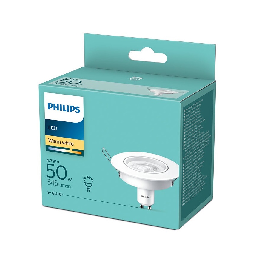 LED Inbouw Lamp Philips 1xGU10/4,7W/230V 2700K