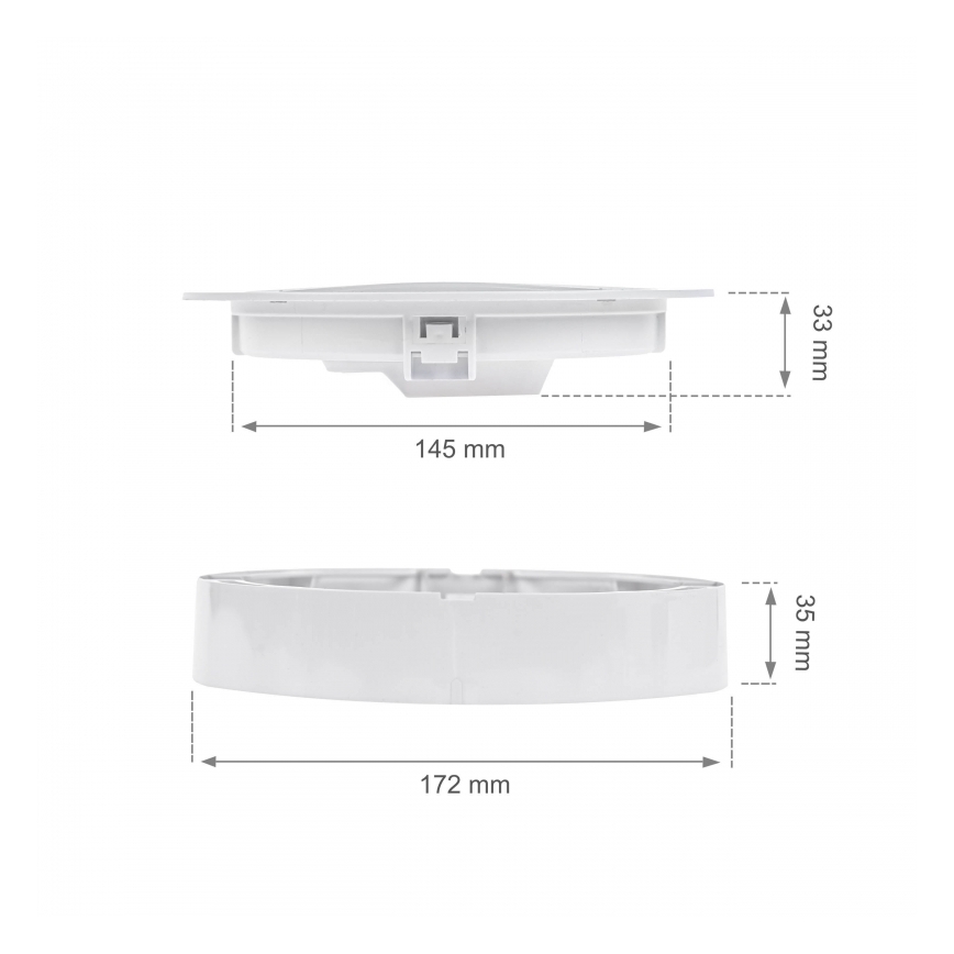 LED-inbouwarmatuur ALGINE 2-in-1, 12W, 230V, 4000K, wit