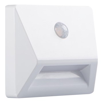 LED-inbouwarmatuur met bewegings- en schemersensor IRS LED/0,3W/3xAAA IP54 wit