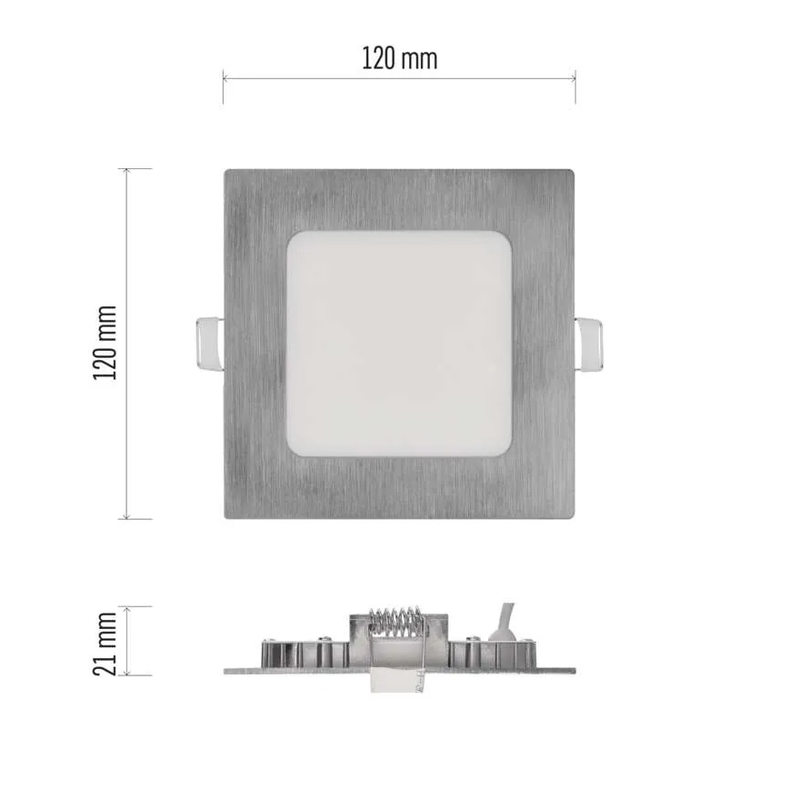 LED inbouwarmatuur NEXXO LED/7W/230V 3000/3500/4000K zilverkleurig 12x12 cm