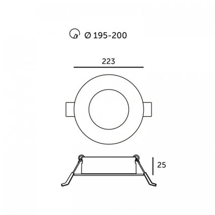 LED inbouwarmatuur SIGARO LED/18W/230V 3000/4000/6500K Ø 22 cm wit