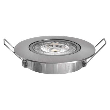 LED Inbouwlamp EXCLUSIVE 1xLED/5W/230V 3000 K zilver