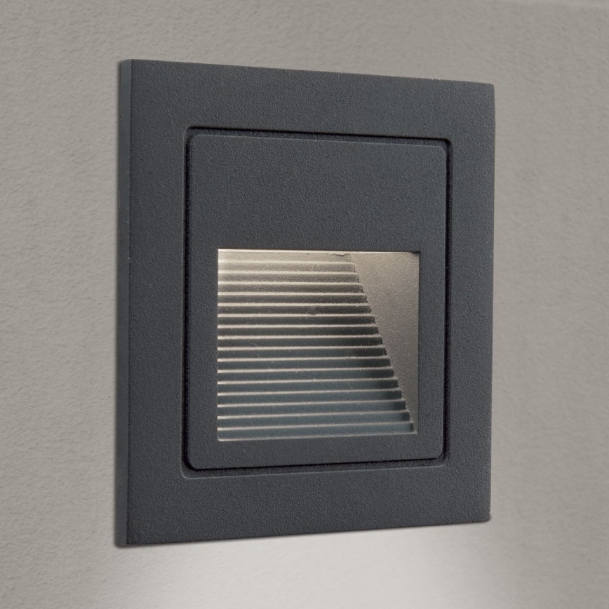 LED Inbouwlamp LORO LED/2W/230V IP65 antraciet