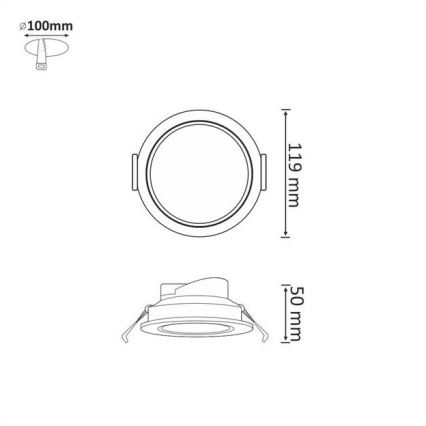 LED Inbouwlamp VENUS LED/12W/230V zwart