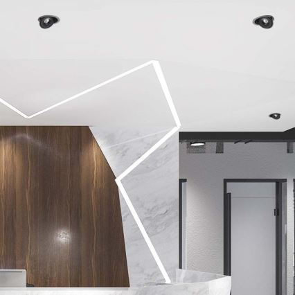 LED Inbouwspot LED/28W/230V 3000/4000/6400K Ø 20 cm zwart