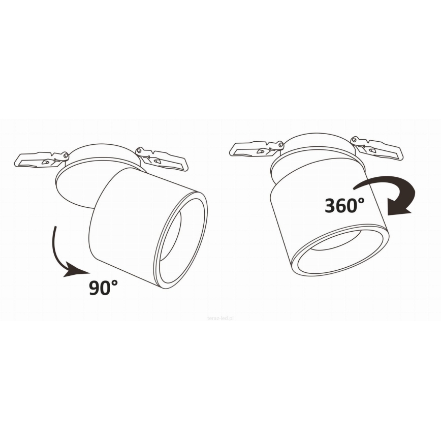 LED Inbouwspot HARON 1xLED/15W/230V zwart