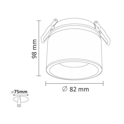 LED Inbouwspot HARON 1xLED/15W/230V zwart