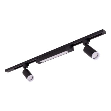 LED Inbouwspot in het TRACER railsysteem 2xGU10/10W/230V + LED/20W 1 m zwart