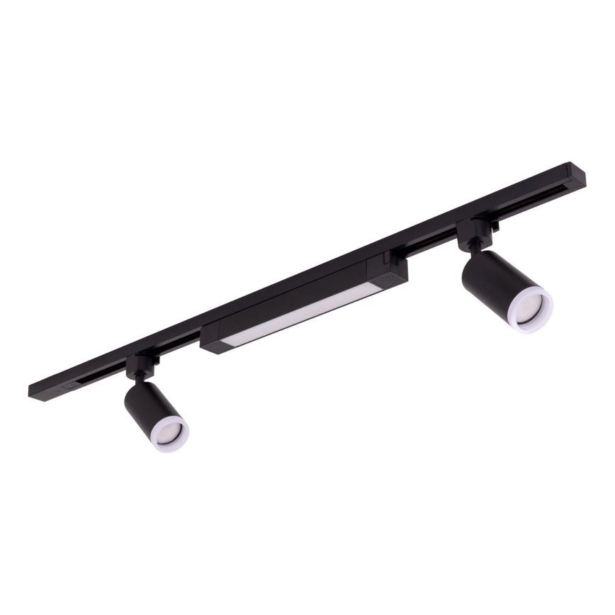 LED Inbouwspot in het TRACER railsysteem 2xGU10/10W/230V + LED/20W 1 m zwart
