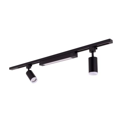 LED Inbouwspot in het TRACER railsysteem 2xGU10/10W/230V + LED/20W 1 m zwart