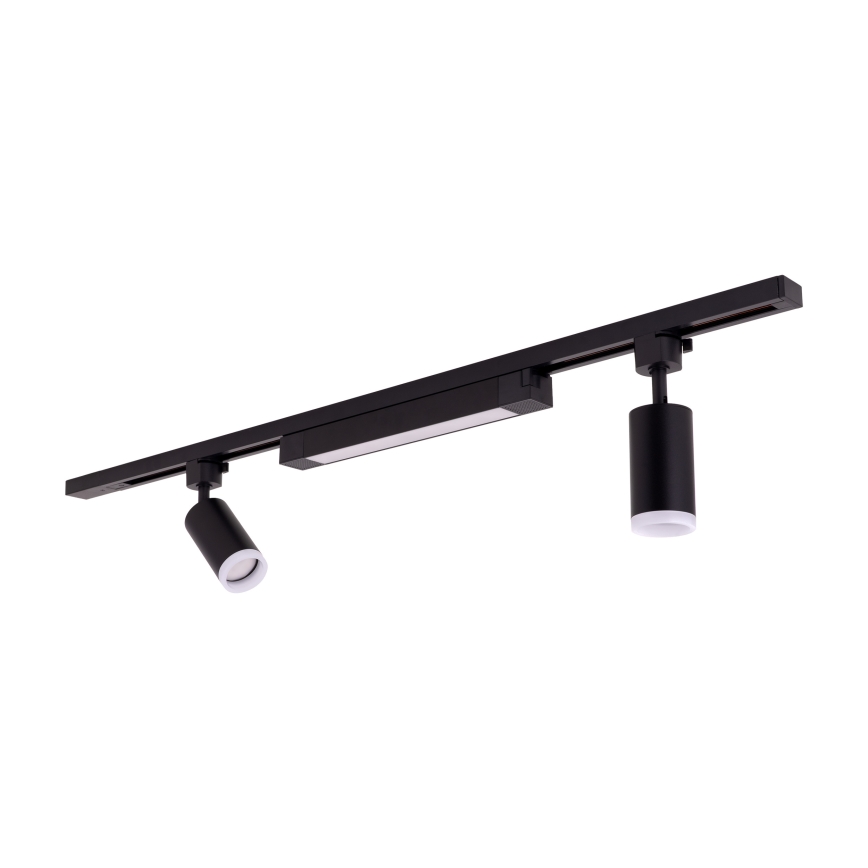 LED Inbouwspot in het TRACER railsysteem 2xGU10/10W/230V + LED/20W 1 m zwart