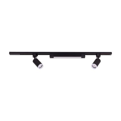 LED Inbouwspot in het TRACER railsysteem 2xGU10/10W/230V + LED/20W 1 m zwart