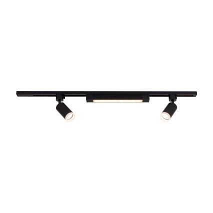 LED Inbouwspot in het TRACER railsysteem 2xGU10/10W/230V + LED/20W 1 m zwart