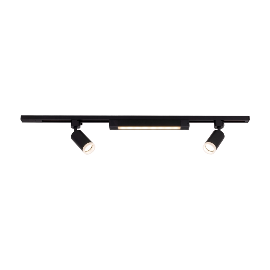 LED Inbouwspot in het TRACER railsysteem 2xGU10/10W/230V + LED/20W 1 m zwart