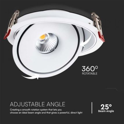 LED Inbouwspot LED/28W/230V 3000/4000/6400K diameter 20 cm wit