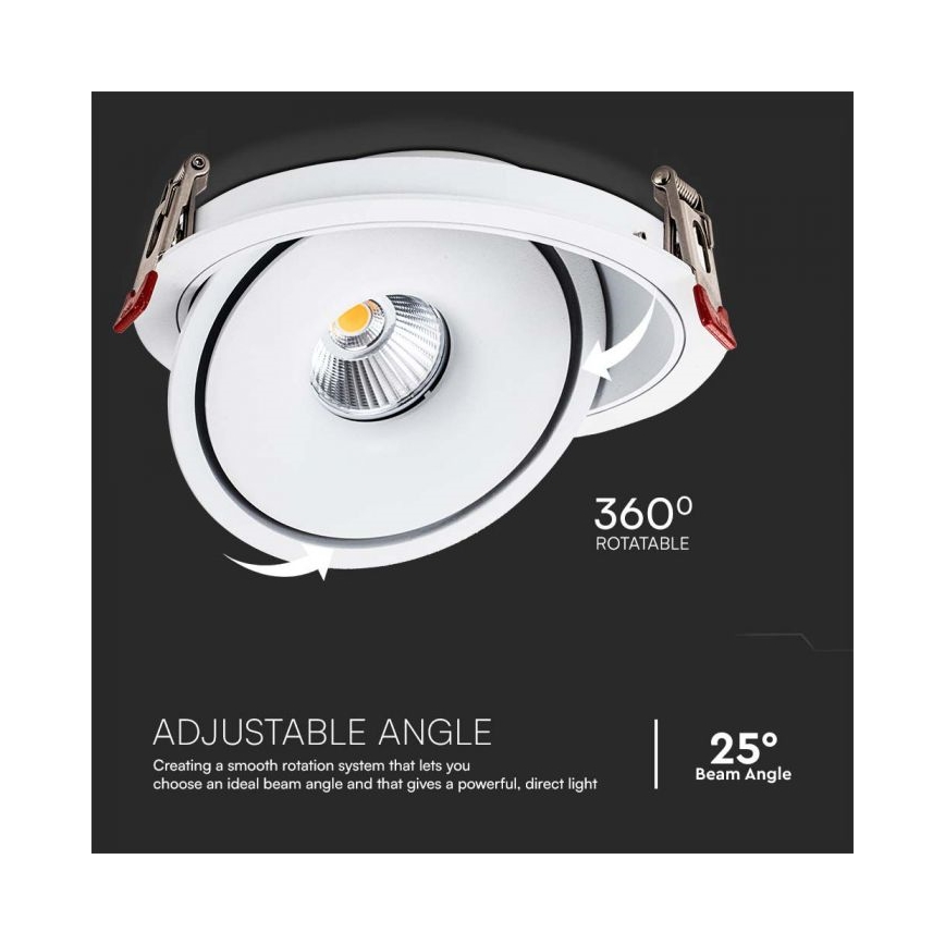 LED Inbouwspot LED/28W/230V 3000/4000/6400K diameter 20 cm wit
