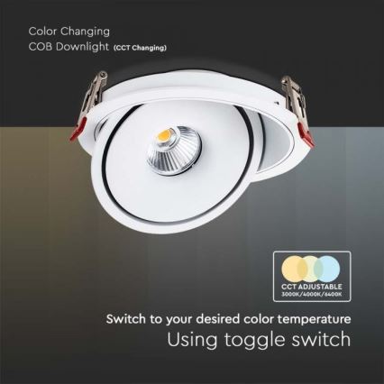 LED Inbouwspot LED/28W/230V 3000/4000/6400K diameter 20 cm wit