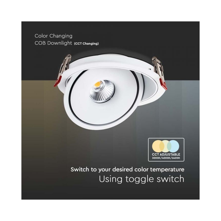 LED Inbouwspot LED/28W/230V 3000/4000/6400K diameter 20 cm wit