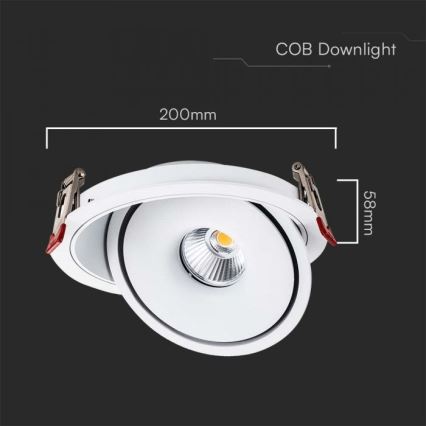 LED Inbouwspot LED/28W/230V 3000/4000/6400K diameter 20 cm wit