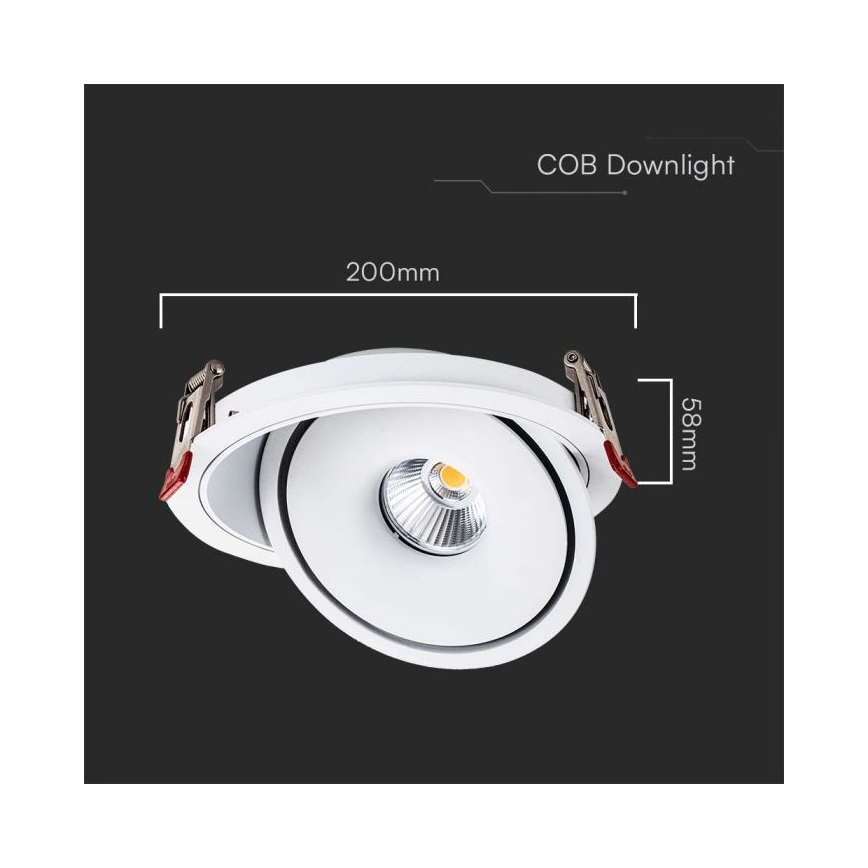 LED Inbouwspot LED/28W/230V 3000/4000/6400K diameter 20 cm wit