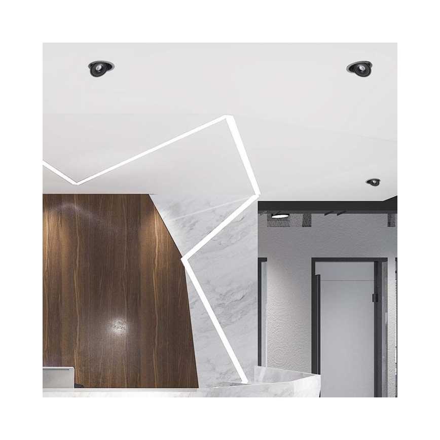 LED Inbouwspot LED/28W/230V 3000/4000/6400K diameter 20 cm zwart