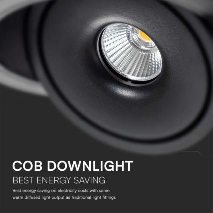 LED Inbouwspot LED/28W/230V 3000/4000/6400K diameter 20 cm zwart