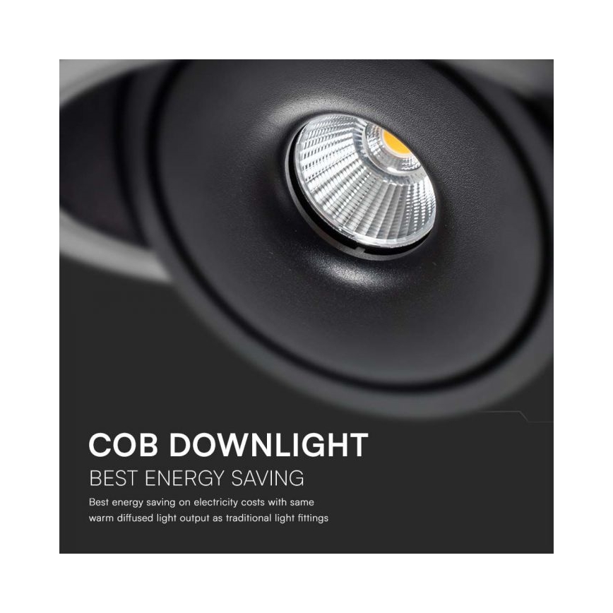 LED Inbouwspot LED/28W/230V 3000/4000/6400K diameter 20 cm zwart