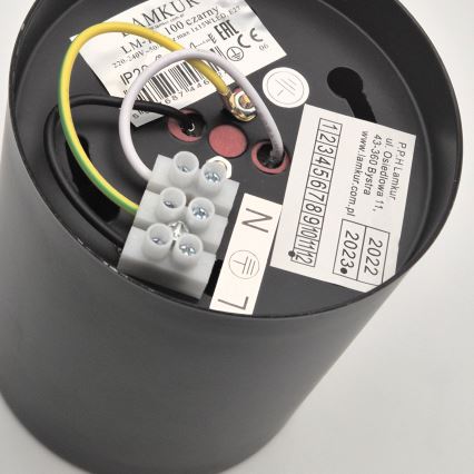 LED Inbouwspot TACO 1xE27/15W/230V zwart