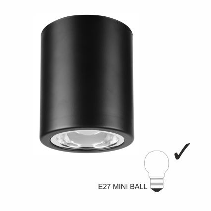 LED Inbouwspot TACO 1xE27/15W/230V zwart