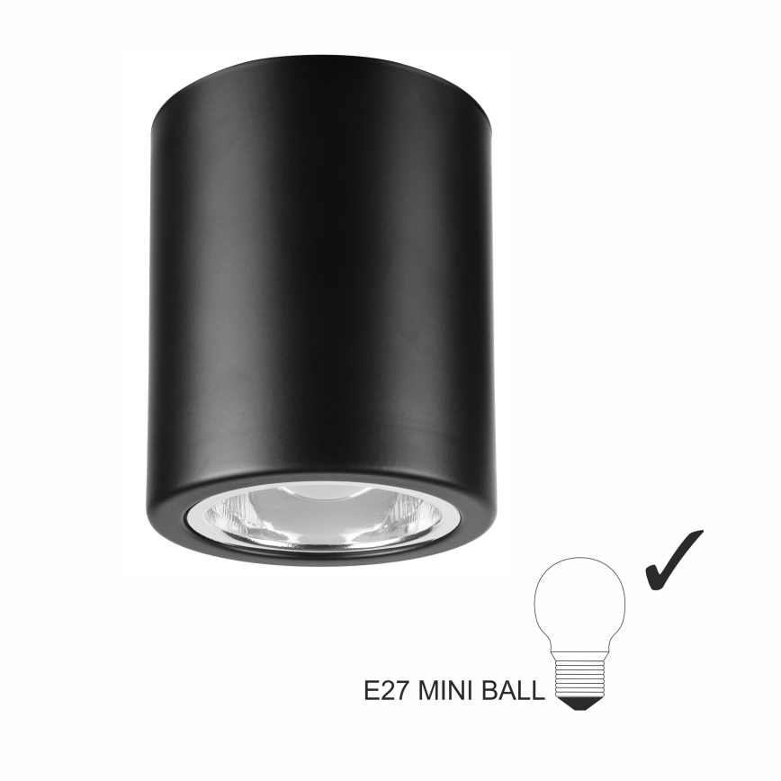 LED Inbouwspot TACO 1xE27/15W/230V zwart