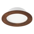 LED Inbouwspot WOODY SPOT LED/12,5W/230V 3000K kersenhout Ø 16 cm