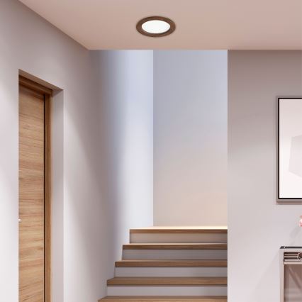 LED Inbouwspot WOODY SPOT LED/16,5W/230V 4000K kersenhout Ø 18,5 cm