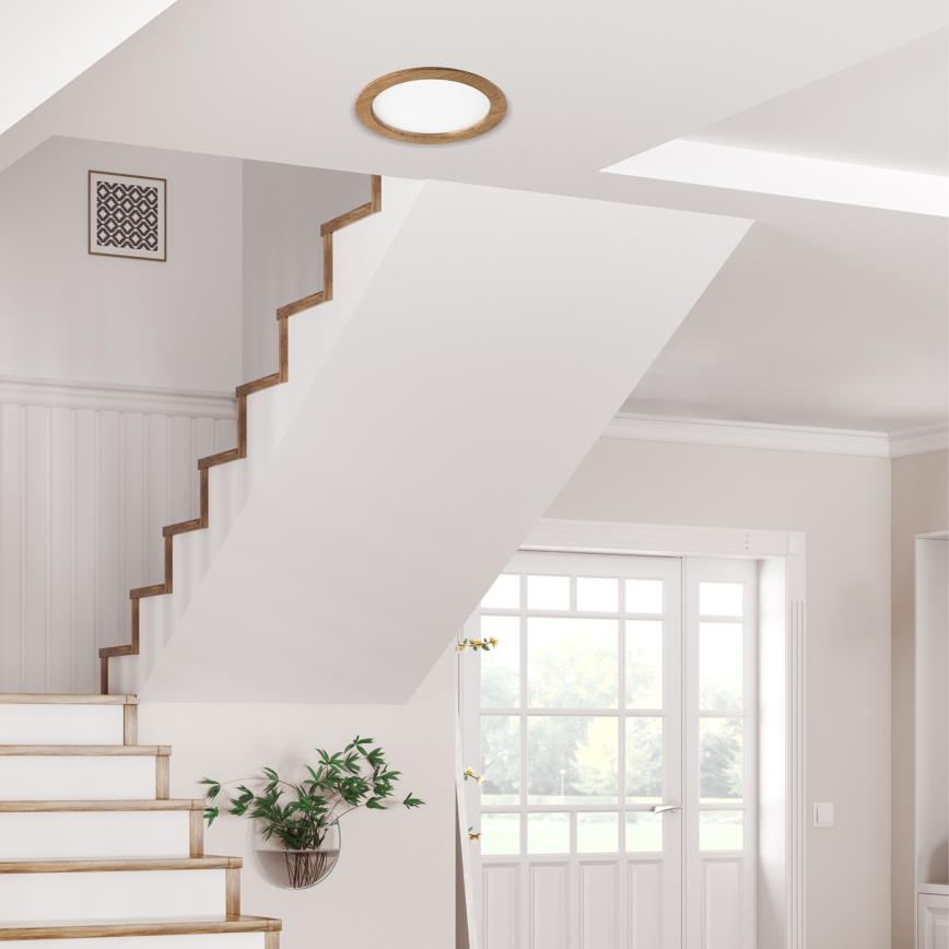 LED Inbouwspot WOODY SPOT LED/23,5W/230V 4000K walnoot Ø 23,5 cm