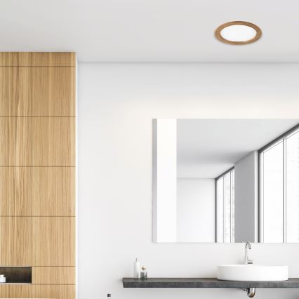 LED Inbouwspot WOODY SPOT LED/23,5W/230V 4000K walnoot Ø 23,5 cm