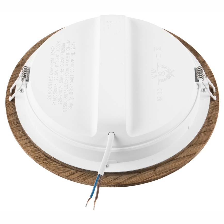 LED Inbouwspot WOODY SPOT LED/23,5W/230V 4000K walnoot Ø 23,5 cm