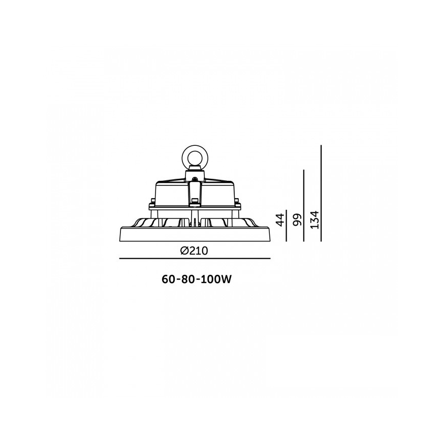 LED industriële plafondarmatuur RIO PRO HIGHBAY LED/60/80/100W/230V 4000/5000/6000K IP66