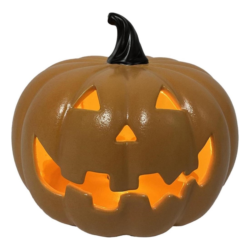 LED Keramische pompoen HALLOWEEN LED/3xLR44/warm wit