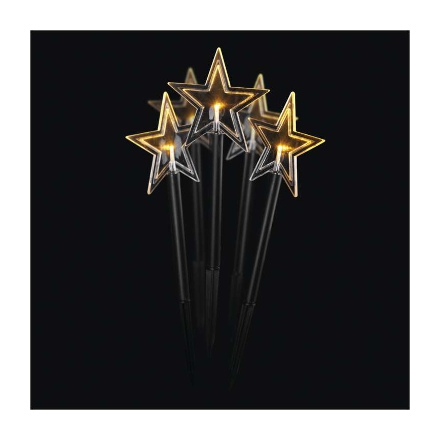 LED Kerst buitendecoratie 5xLED/3xAA IP44 sterren