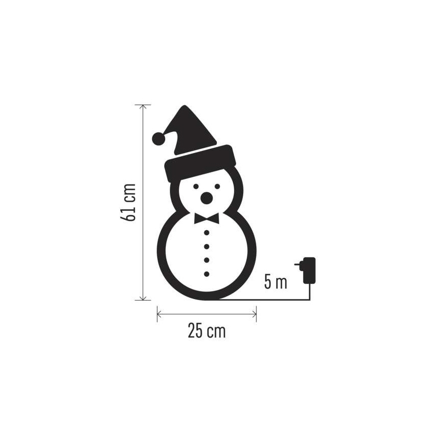 LED Kerst buitendecoratie 60xLED/2,7W/230V IP44 sneeuwpop