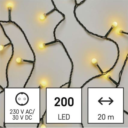 LED Kerst buitenketting 200xLED/25m IP44 warm wit