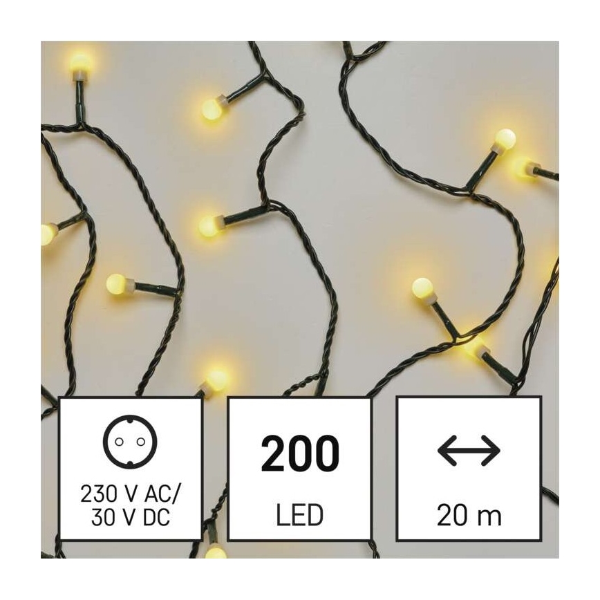 LED Kerst buitenketting 200xLED/25m IP44 warm wit