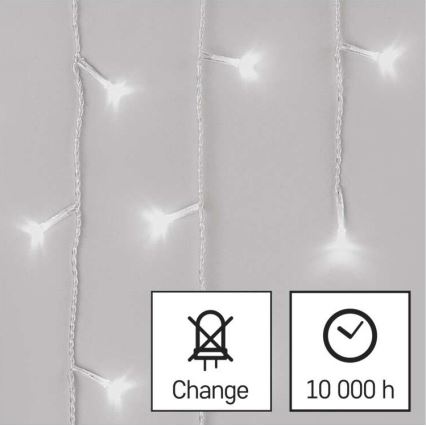 LED kerst buitenketting 300xLED/8 standen10m IP44 koel wit + afstandsbediening