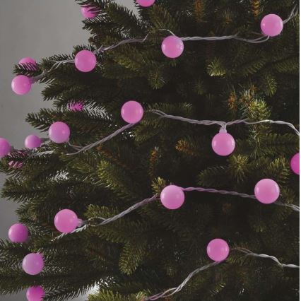 LED Kerst buitenketting 40xLED/9m IP44 roze