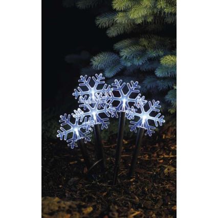 LED Kerst Decoratie voor Buiten 5xLED/3xAA IP44 sneeuwvlokken
